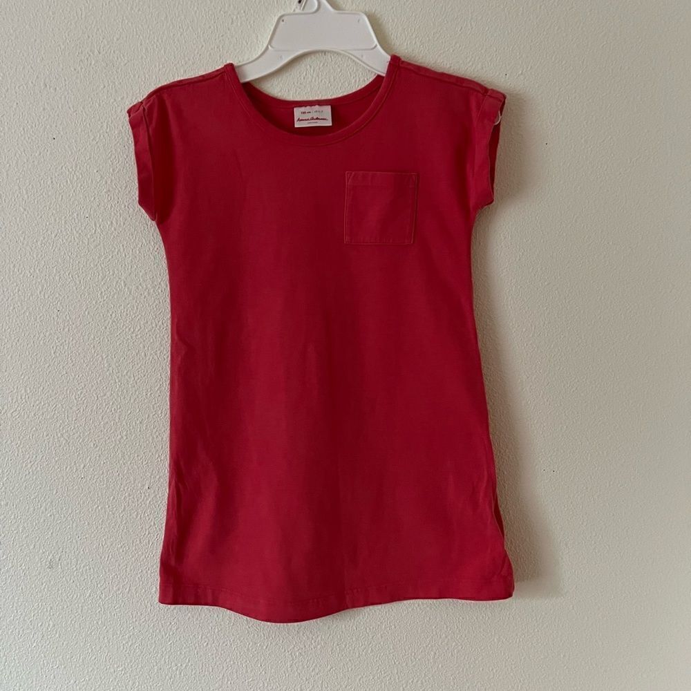 Hanna Anderson girl's size 6/7 red shift dress.